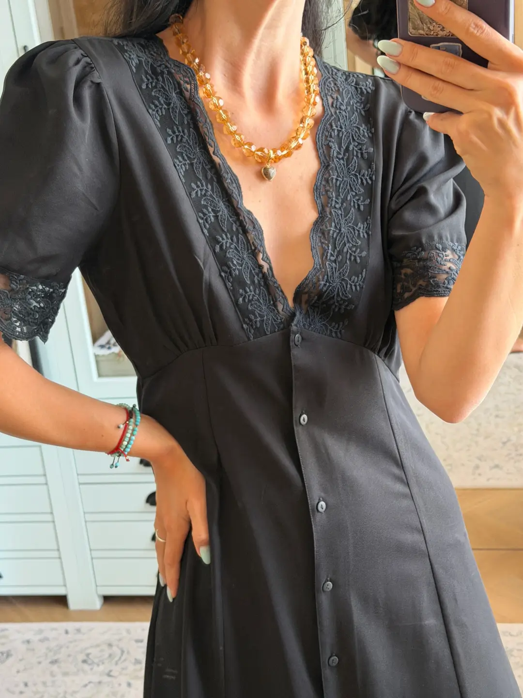 Rock Crystal Necklace with Tiger's Eye Pendant