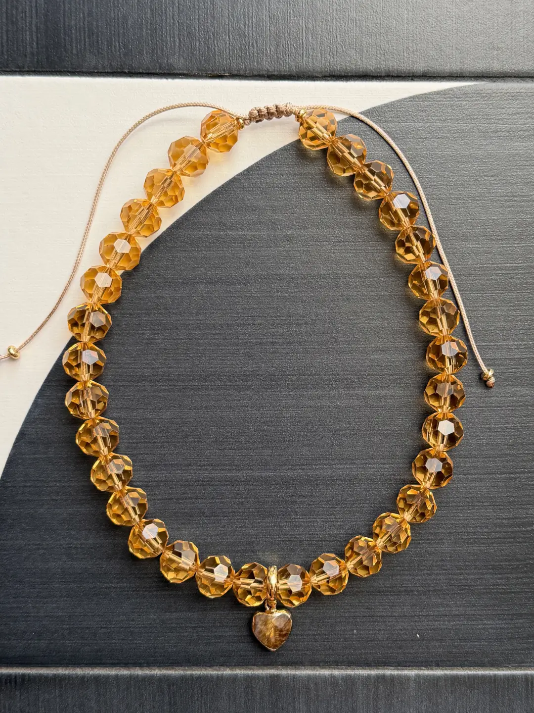 Rock Crystal Necklace with Tiger's Eye Pendant