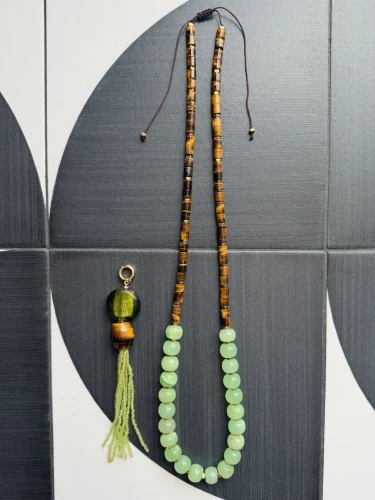 Long Onyx & Tiger's Eye Necklace