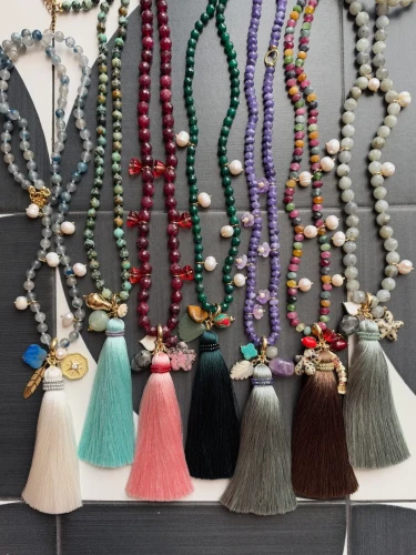 Long Lepidolite Tassel Necklace