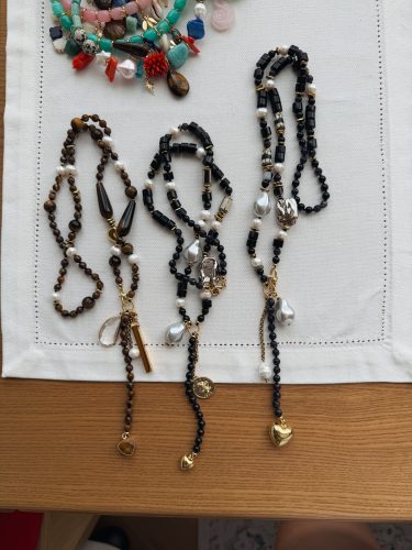 Long Agate & Iolite Necklace