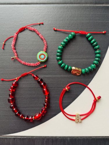 Gemstone Bracelet Set No. 3, worn on the wrist